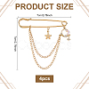 4Pcs Moon & Star Alloy Rhinestone Hanging Chain Brooch JEWB-FG0001-84B-2