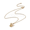 Initial Letter with Butterfly Pendant Necklace NJEW-C026-01G-F-2