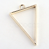 Rack Plating Alloy Triangle Open Back Bezel Pendants PALLOY-S047-09E-FF-2