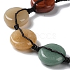 Donut/Pi Disc Natural Mixed Gemstone Braided Bead Bracelets BJEW-H239-01-2