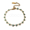 304 Stainless Steel Heart Link Bracelets for Women BJEW-C076-02A-02-1