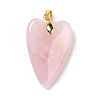 Natural Rose Quartz Pendants G-E570-01G-06-2