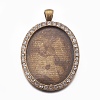 Oval Tibetan Style Alloy Big Pendant Cabochon Settings PALLOY-L164-01-NF-2