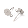 Non-Tarnish 304 Stainless Steel Flat Round Blank Peg & Post Ear Studs Findings X-STAS-E025-1-2