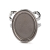Non-Tarnish 304 Stainless Steel Cuff Pad Ring Settings STAS-M333-02A-P-2