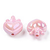 UV Plating Opaque Rainbow Iridescent Acrylic Beads OACR-T027-01-B05-2