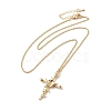 304 Stainless Steel Cross with Flower Pendant Necklaces for Women NJEW-A020-03B-G-2