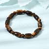 Natural Tiger Eye Oval and Round Beaded Stretch Bracelets for Women GG-CBA3F02-13A-1