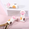 Cute Cat Paw Print Silicone Nail Art Cuticle Nipper Protective Cover PW-WG48554-01-1