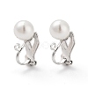 304 Stainless Steel Clip-on Earring Findings with Imitation Pearl Plastic Beaded STAS-H216-03C-P-2