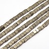 Cube Natural Pyrite Beads Strands G-I126-17-10x10mm-1