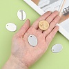 Tarnish Resistant 201 Stainless Steel Oval Stamping Blank Tag Pendants STAS-S031-04-4