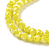 Faceted Round Full Rainbow Plated Electroplate Glass Beads Strands X-EGLA-J130-FR05-4