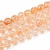Crackle Transparent Glass Beads Strands GLAA-N063-8mm-07-1