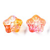 Two Tone Transparent Spray Painted Glass Beads GGLA-S054-011D-01-2