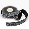 Halloween Ornaments Spider Web Pattern Printed Grosgrain Ribbons SRIB-L005-25mm-02-1