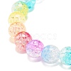 Rainbow Acrylic Round Beaded Stretch Bracelet for Women BJEW-JB07555-5