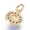 Brass Micro Pave Cubic Zirconia Charms ZIRC-E124-63G-2
