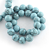 Synthetical Turquoise Gemstone Round Bead Strands TURQ-R035-6mm-03-4