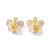 Light Gold Tone Alloy with Glass Charms PALLOY-Q457-01G-03-1
