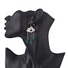 Long Chain with Transparent Glass Beads Dangle Stud Earrings EJEW-JE05245-3