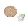 Flower Glass with Leaf Acrylic Charms HJEW-JM02572-01-3
