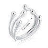 925 Sterling Silver Claw Open Cuff Ring JR879A-3