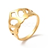 Ion Plating(IP) 201 Stainless Steel Crown Thick Finger Ring for Women RJEW-G266-38G-3