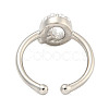 Rack Plating Brass Open Cuff Rings for Women RJEW-F162-01P-Q-3