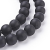 Synthetic Black Stone Beads Strands X-G508-2-3