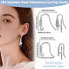 20Pcs 2 Styles 304 Stainless Steel Rhinestone Earring Hooks STAS-BBC0007-16A-2
