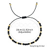 Glass & Brass Round Beads Braided Bead Bracelets LS-RD6595-1-2