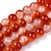 Crackle Baking Paint Imitation Jade Glass Beads Strands DGLA-T003-6mm-10-1