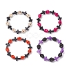 Halloween Cross & Skull Acrylic Bead Stretch Bracelets BJEW-JB12617-1