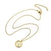 304 Stainless Steel Cubic Zirconia Constellation Flat Round Pendants STAS-S145-01L-1