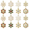 16Pcs 8 Styles Alloy Enamel with Rhinestone Pendants FIND-YW0005-88-1