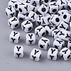 White Opaque Acrylic Beads MACR-R869-02Y-1