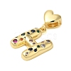Rack Plating Brass Micro Pave Clear Cubic Zirconia Perdants KK-C067-12G-H-2