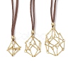 3Pcs 3 Style Crystal Holder Cage Necklace NJEW-JN04586-2