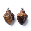 Natural Tiger Eye Pendants G-G842-01D-2