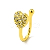 Clear Cubic Zirconia Heart Clip on Nose Ring AJEW-F059-22G-1