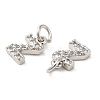 Brass Micro Pave Grade AAA Cubic Zirconia Charms ZIRC-P067-11P-Z-NR-3