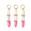 Dyed Natural Freshwater Shell Beaded Pendants PALLOY-JF05024-01-1