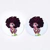 Printed Wooden Big Pendants WOOD-S048-20-1