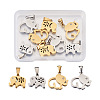 8Pcs 4 Styles 304 Stainless Steel Pendants STAS-TA0001-36-1