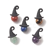 Halloween Theme Natural Mixed Stone Round Pendants PALLOY-JF02031-1