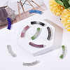 16Pcs 8 Style Brass Rhinestone & Polymer Clay Rhinestone Curved Tube Beads RB-SC0001-07-4
