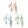 Natural Green Aventurine & Aquamarine & Topaz Jade Leverback Earrings EJEW-TA00591-1