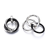Ion Plating(IP) 201 Stainless Steel Interlocking Ring Pendants STAS-N099-01B-2
