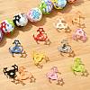 100Pcs 10 Colors Hollow Acrylic Bead Caps DIY-CJ0003-12-6